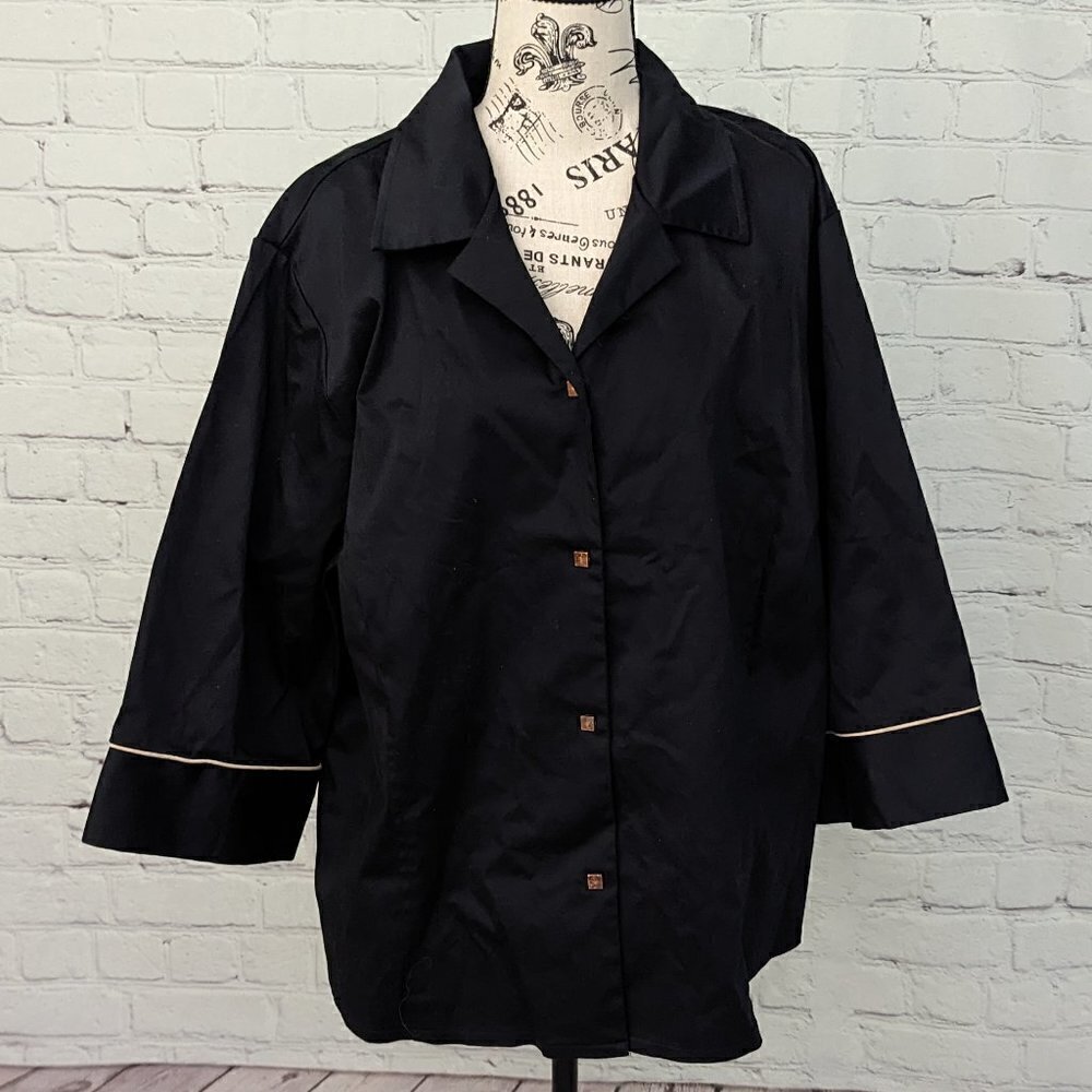 SC BASICS WOMAN from LAURA II Black Shacket Shirt Jacket 22 Plus NEW